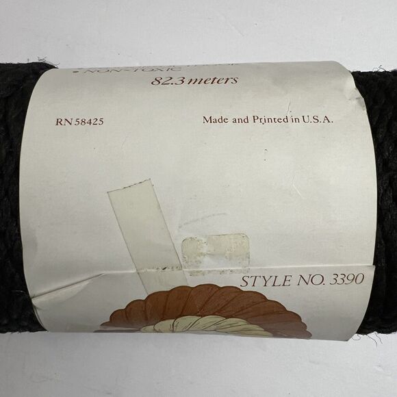 Vintage Twisted Macrame Cord 5 to 6mm 90 Yds Black Knotting Knit Crafts Crochet - Picture 4 of 7